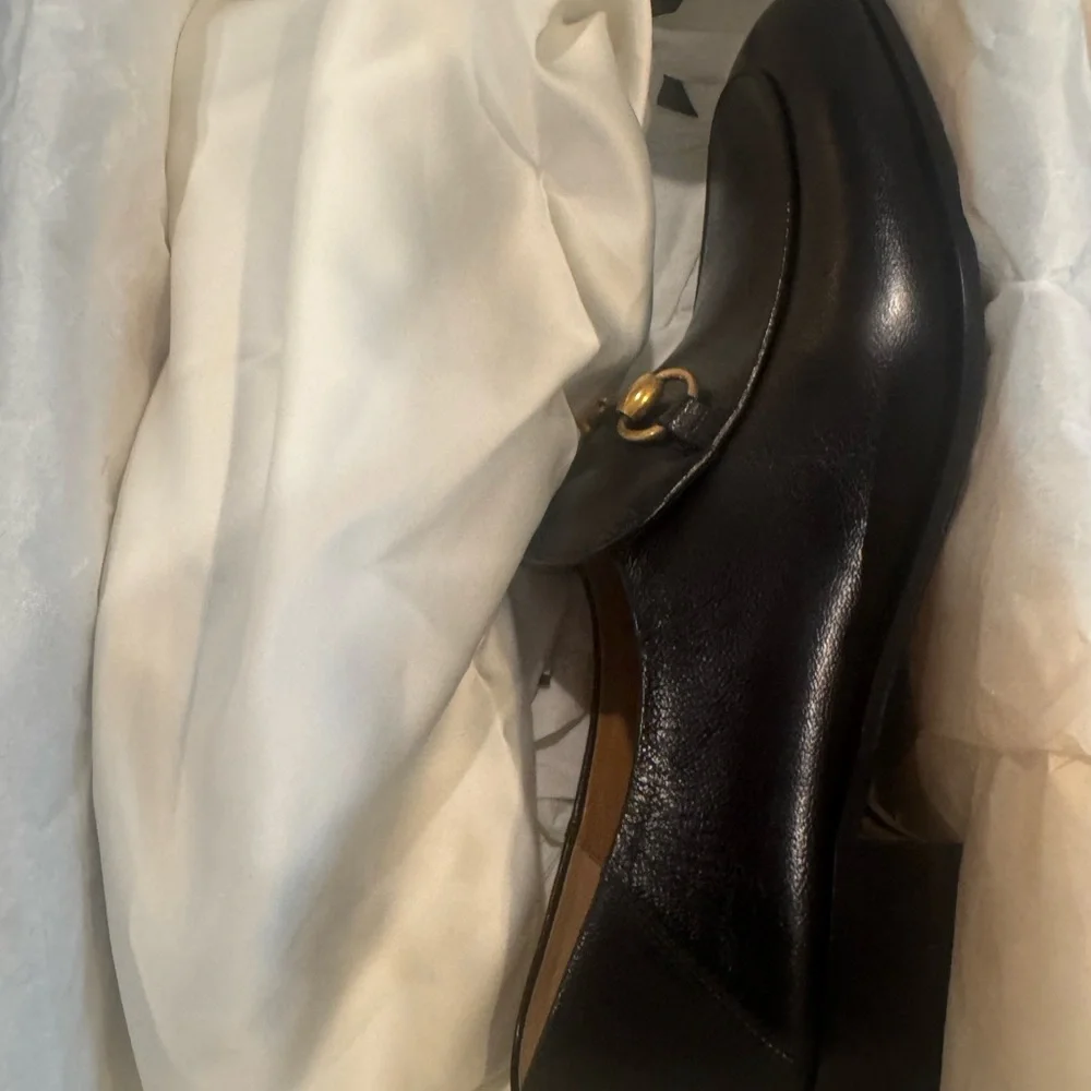 NIB Gucci Horsebit loader in Black Leather w/ Gold Horsebits Size 10.5 - Picture 12 of 15